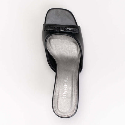 KITTEN HEEL MULE WITH BOW