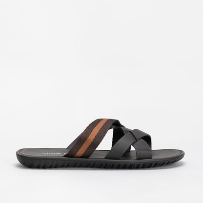 Mule Crossover Sandal With Fabric Insert _ 131331