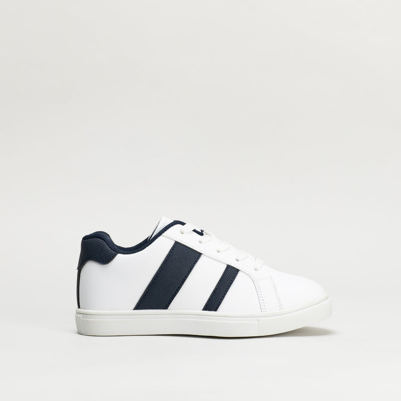Boys White Sneaker With Blue Stripes Sizes : 2 - 5 _ 136541