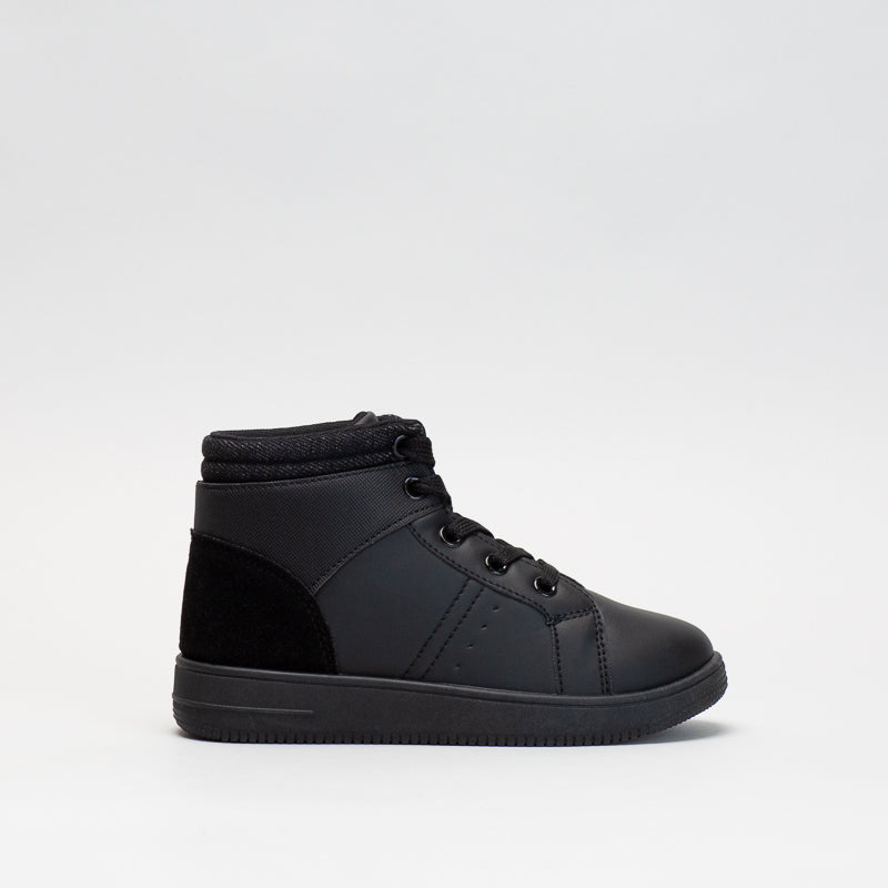 Older Boys Mono Black Hi Top