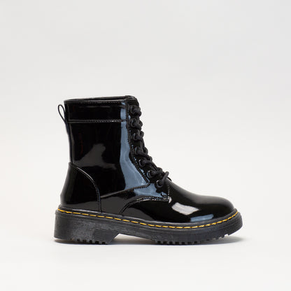 Girls Patent Lace Up Boot Sizes : 10 - 2 _ 136794