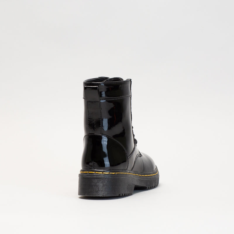 Girls patent best sale lace up boots