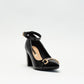 Unreal Women Patent Gold Trim Ankle Strap _ 135700