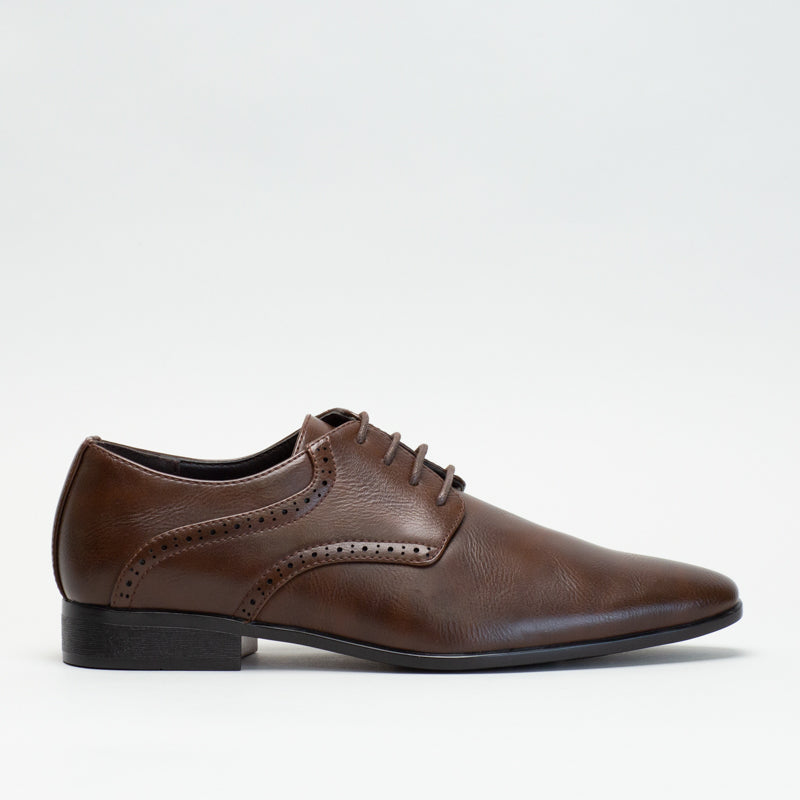 Mancini Men Brown Burnish Derby Classic Lace Up _ 135807