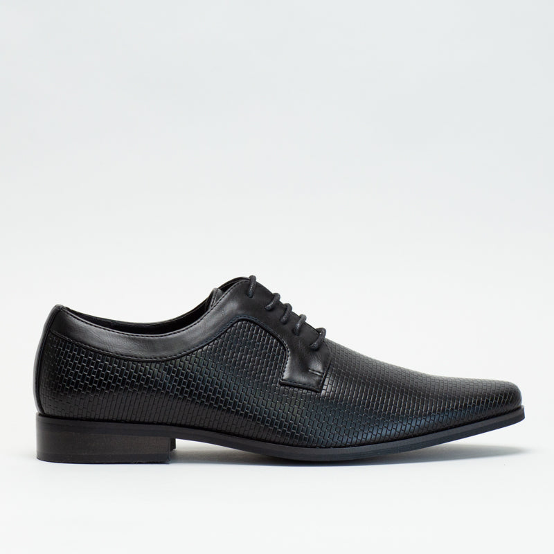 Mancini Men Black Derby Lace Up Embossed Upper _ 135805